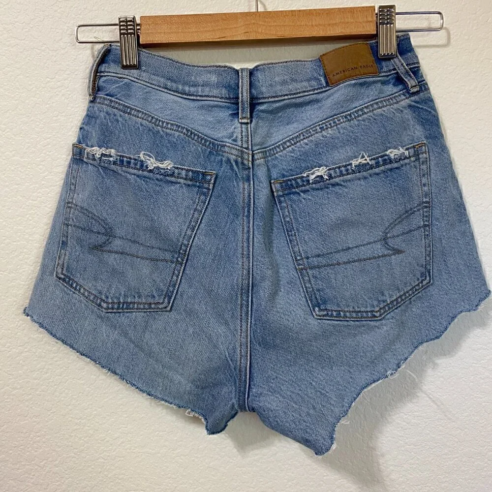 American Eagle Baggy Jean Cutoff Shorts Size 0